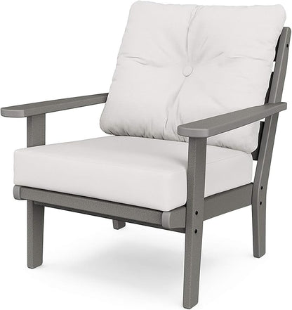 POLYWOOD® Lakeside Deep Seating Chair in Slate Grey/Natural Linen