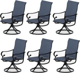 Patio Swivel Chairs Set of 6, Outdoor Dining Chairs with High Back - Photo 1