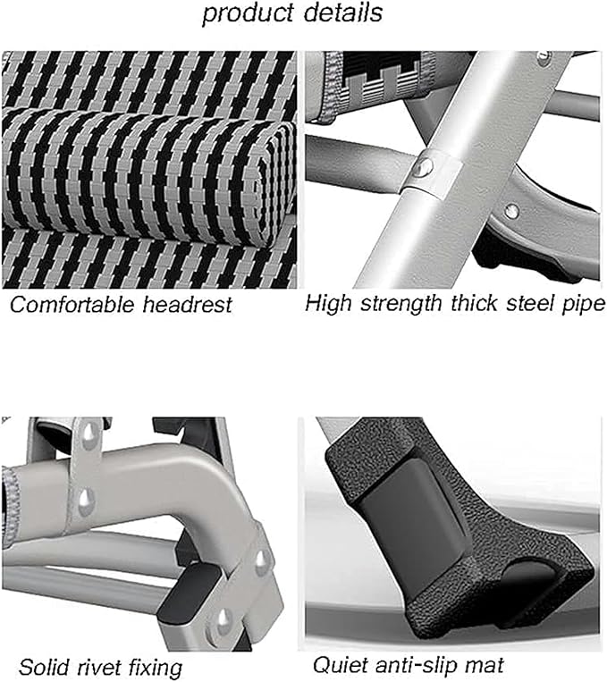 Lounge Chair Oversized Zero Gravity Recliner Chair Adjustable Camping Lawn Chair Padded Seat Folding Reclining for - Photo 7