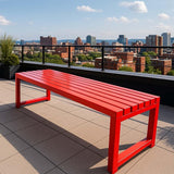 Patio Benches for Outdoors Metal Garden Bench 39" 47" 59" 71" Porch Furniture 2-4 Seating Without Backrest Weatherproof - Photo 1