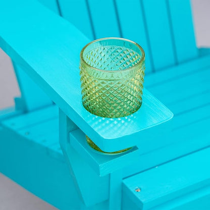 Folding Adirondack Chair, Outdoor Adirondack Chairs with Wood Texture, Acacia Wood Fire Pit Chairs, All Weather, for Deck Backyard Patio Outdoor Garden (Sky Blue)