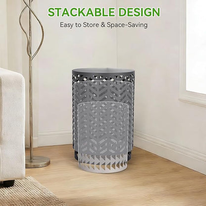 Outdoor Side Table, 3 Piece Garden Stool Set, Decorative Metal Side Table Stools, Stackable Patio Coffee Tables for Balcony, Garden, Indoor Living Room