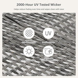 Set of 4 Gray Outdoor Chaise Lounge Chairs, Wicker Patio Lounge Chairs with Adjustable Backrest and Armrests - Photo 8
