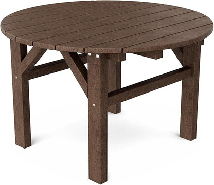 Wildridge Classic 33" Occasional Table, Tudor Brown - Outdoor Weather Resistant Recycled Plastic Furniture for Patio
