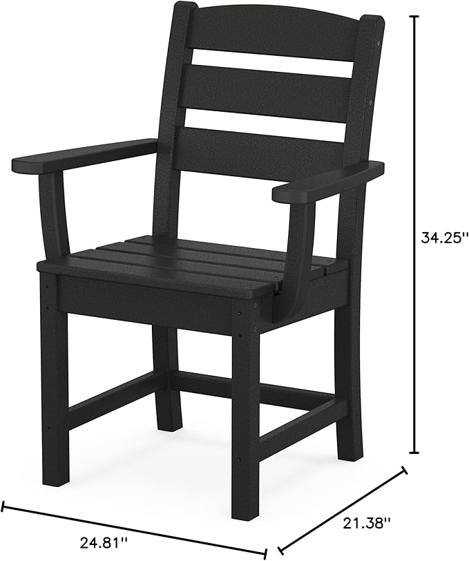 Polywood® Lakeside Dining Arm Chair in Black