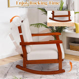 Outdoor Wood Rocking Chair with Detachable Cushions - Photo 4