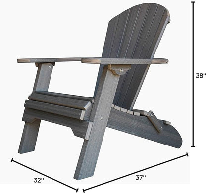 Deluxe Folding Poly Adirondack Folding Chair (Coastal Gray)