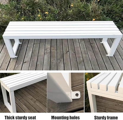 Outdoor Patio Bench Weatherproof Metal Backless Bench 3.3ft 3.9ft 4.9ft 5.9ft 2-Person Seat Porch Seating Metal Bench No Back Garden Bench Front Porch Benches Chair for Yard(Green,5.9ft/180cm)