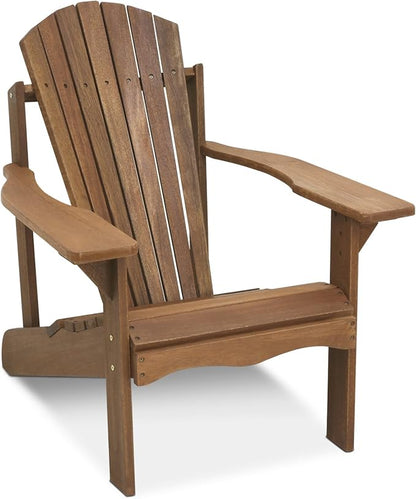 Furinno FG16918 Tioman Hardwood Patio Furniture Adirondack Chair in Teak Oil, Large, Natural