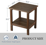 Outdoor Side Table, Double Layer Small Side Tables, All Weather Adirondack Side Table - Photo 3