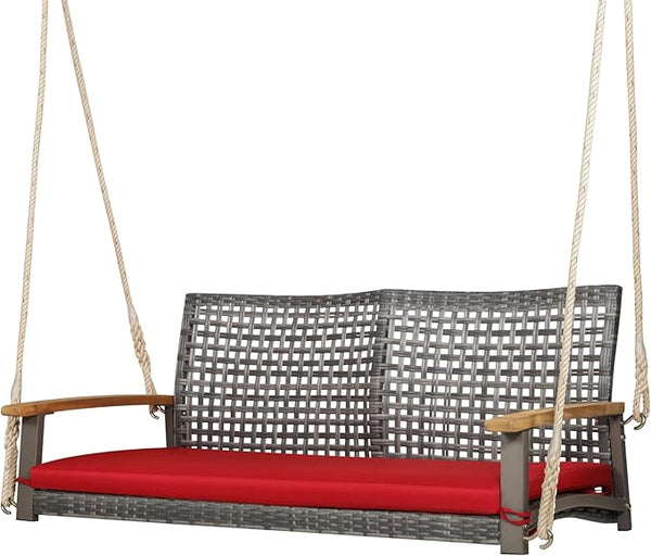 Tangkula 2-Person Outdoor Porch Swing with 118" Hanging Ropes - Photo 1