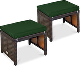Best Choice Products Set of 2 Wicker Ottomans, Multipurpose Outdoor Furniture for Patio, Backyard, Additional Seating - Photo 1
