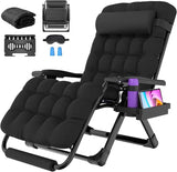 Suteck Oversized Zero Gravity Chair, 33In XXL Outdoor Recliner Chair w/Removable Cushion&Headrest - Photo 1