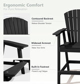 PASAMIC Tall Adirondack Chairs Set of 4, All-Weather HDPE Patio Chairs with Double Connecting Trays - Photo 4