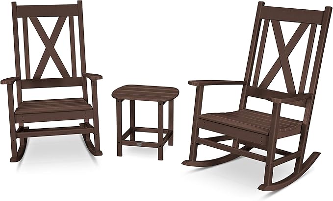 POLYWOOD® Braxton Rocking Chair Set, Mahogany