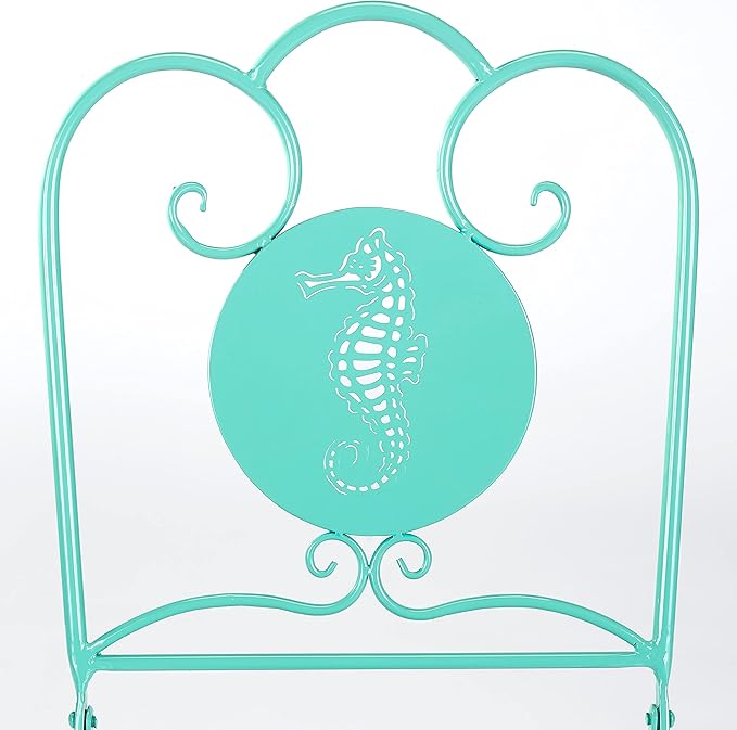 The Lakeside Collection Foldable Metal Icon Tables or Chairs - Seahorse Chair