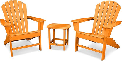 POLYWOOD South Beach 3-Piece Adirondack Chair Set with Side Table