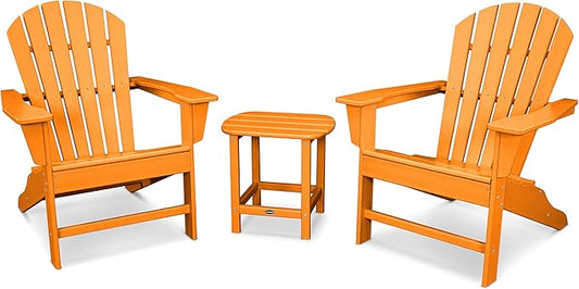 POLYWOOD South Beach 3-Piece Adirondack Chair Set with Side Table
