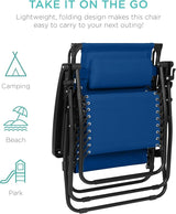 Best Choice Products 30” Wide Folding Zero Gravity Outdoor Recliner Patio Lounge Chair w/Adjustable Canopy Shade - Photo 9