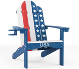 LUE BONA HDPS Adirondack Chairs Set of 2, Fire Pit Outdoor Chair Weather Resistant with Cup Holder - Photo 9