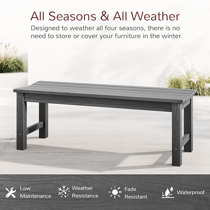 Stoog Outdoor Benches Set of 2, 2-Person Backless Patio Bench - Photo 4