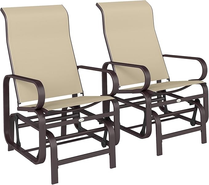 Outsunny Outdoor Glider Chair Set of 2 - Photo 1