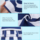 GORGECRAFT Beach Sling Chair Canvas Cloth with Pillow 44x17 Blue and White Stripes Casual Lounge Chair Replacement - Photo 6