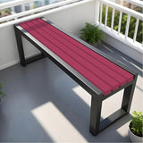 Garden Bench Wood Outdoor Benches All-Weather 2-Person Park Bench Patio Benches with Slatted Seat & Metal Legs - Photo 1