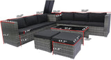 Quarte 8 Piece Patio Wicker Sectional Sofa Set - Photo 3