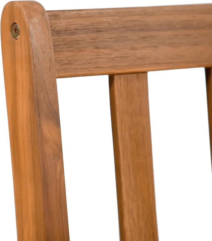Greemotion Borkum 4-Feet Eucalyptus Solid Wood Outdoor Bench, Garden Chair for Patio Backyard Porch, Natural