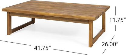 Christopher Knight Home Timothy Outdoor Acacia Wood Coffee Table, Teak Finish