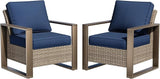 Patio Metal Wicker Chairs Set of 2 - Photo 1