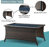 Patio Furniture Swivel Chairs Set - 8 Piece Wicker Rattan Outdoor Sectional Conversation Sets with 4 Swivel Rocking - Photo 7