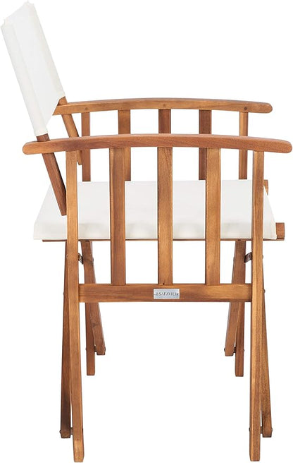 SAFAVIEH Outdoor Laguna Natural and Beige Director Chair (Set of 2)