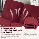 AECOJOY Outdoor Patio Swing Chair for Adults, 2-Seat Porch Swings with Adjustable Canopy - Photo 5