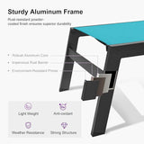 PURPLE LEAF Outdoor Lounge Chair Set of 3 Patio Chaise Pool Lounger Aluminum Frame with Side Table and Wheels for - Photo 5