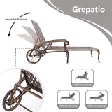 Grepatio Lounge Chairs for Outdoor, Patio Lounge Chaise Cast Aluminum Chairs with Cushion - Photo 4