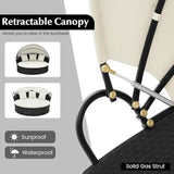 HAPPYGRILL Patio Round Daybed, Wicker Daybed with Retractable Canopy - Photo 5