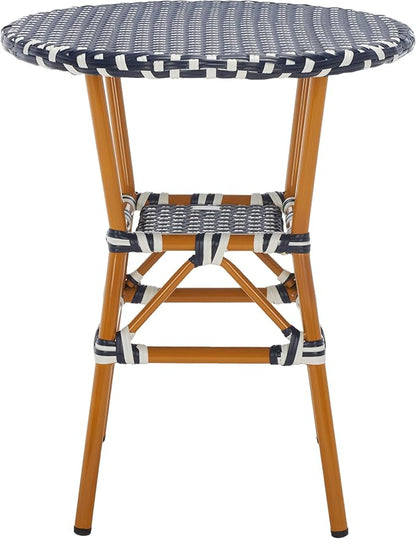 SAFAVIEH Outdoor Collection California Navy/White Bistro Table (Fully Assembled)