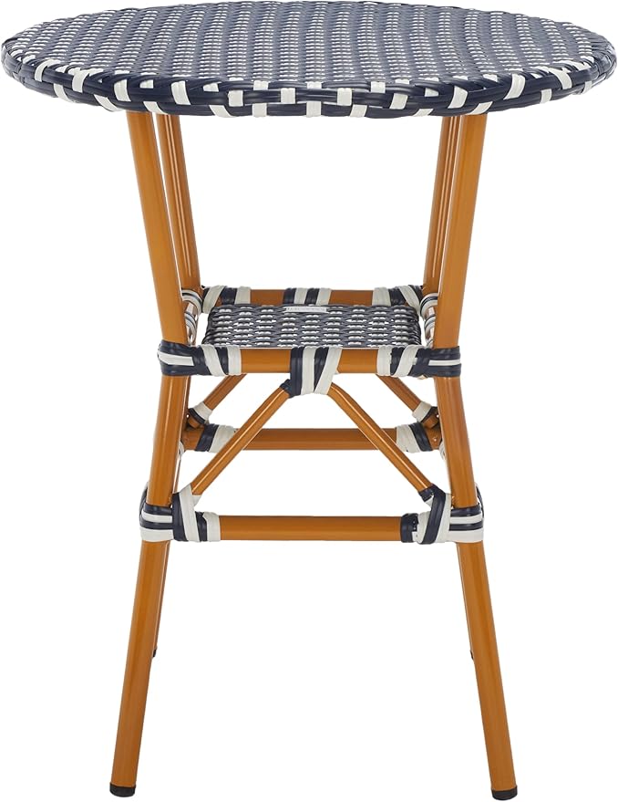 SAFAVIEH Outdoor Collection California Navy/White Bistro Table (Fully Assembled) - Photo 8