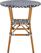 SAFAVIEH Outdoor Collection California Navy/White Bistro Table (Fully Assembled) - Photo 8