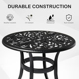 Cast Aluminum Round Table with 2 inch Umbrella Hole, Outdoor Patio End Side Table - Photo 4