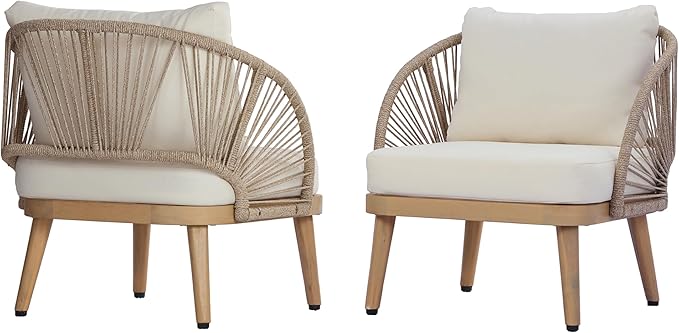 Christopher Knight Home Lydia Set of 2 Boho Patio Furniture Acacia Wood Club Chairs, Outdoor Lounge Chairs - Photo 7