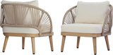 Christopher Knight Home Lydia Set of 2 Boho Patio Furniture Acacia Wood Club Chairs, Outdoor Lounge Chairs - Photo 7