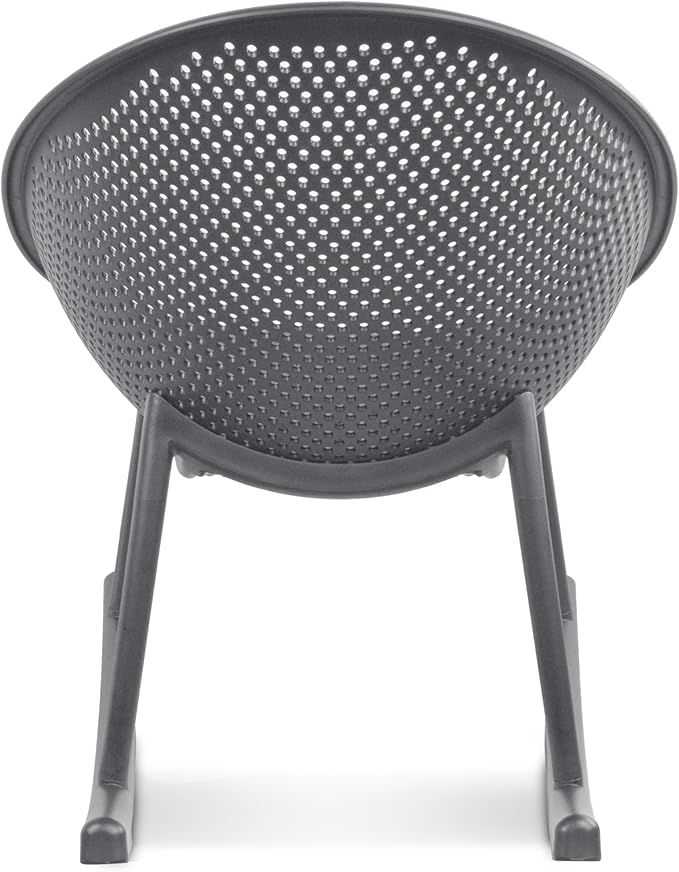 2xhome Patio Rocking Chair | Oval Egg Shaped Lounge Rocker | All Weather Plastic | Modern Accent Side Chair for Indoor or Outdoor Use, Gray, Single, Set of 1