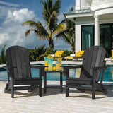 Folding Adirondack Chair, HDPE Plastic Black Adirondack Chairs Weather Resistant - Photo 8