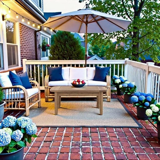Brown Wooden Coffee Table, Rectangular Outdoor Coffee Table for Patio Seating Areas, Ideal for Decks and Garden Lounges - Photo 5