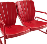 Crosley Furniture Ridgeland Retro Metal Outdoor Loveseat Glider, 2-Person Rocking Patio Bench for Porch - Photo 9