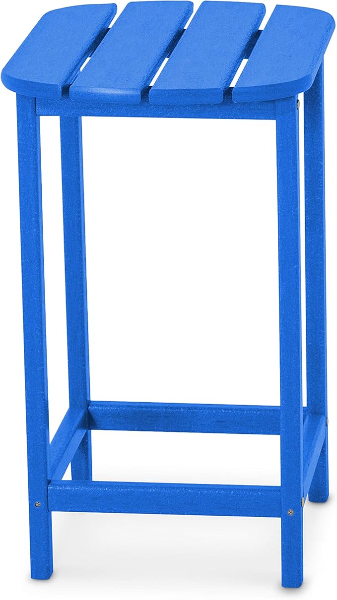 POLYWOOD SBT26PB South Beach 26" Counter Side Table, Pacific Blue