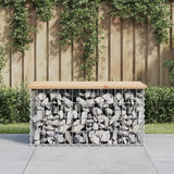 Gabion Design Patio Bench Brown Solid Pine Wood Rustic Charm Practicality for Outdoor Space Garden - Photo 1